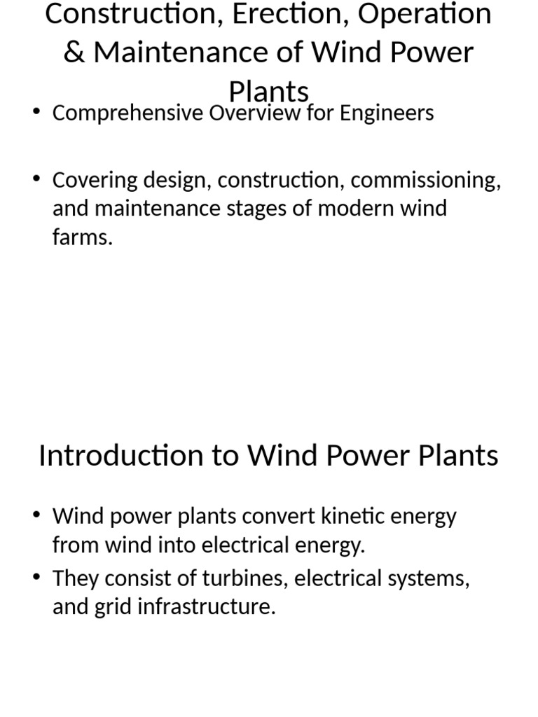 Wind Power Plant Construction Guide | PDF | Wind Power | Wind Turbine