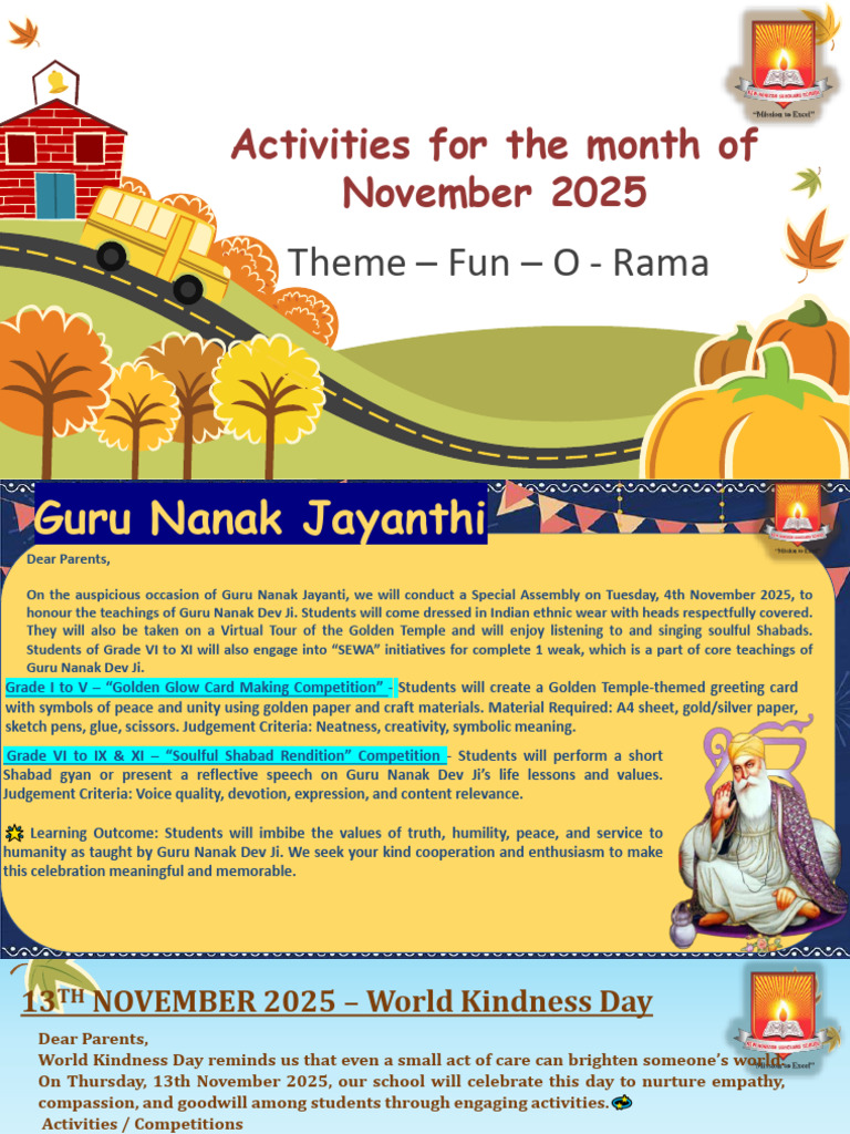 November 2025 Values Month Activities | PDF