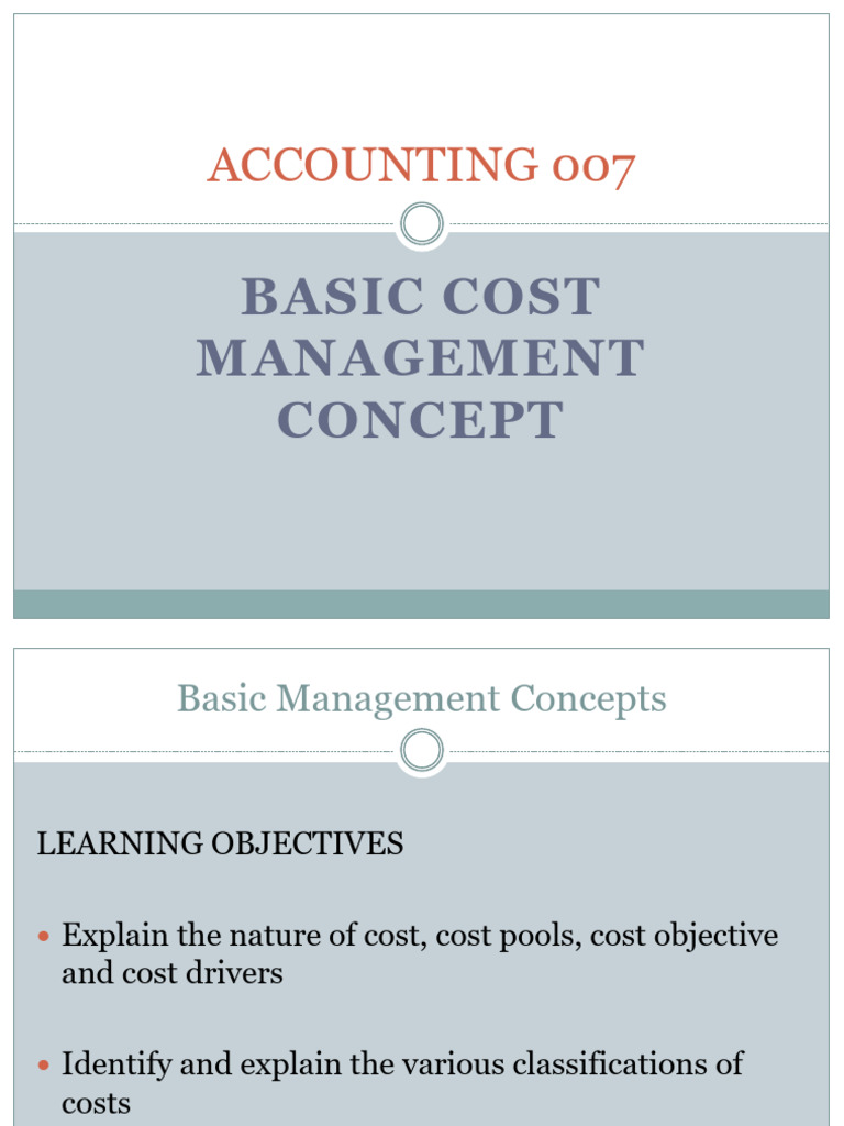 Cost Management Concepts in Accounting | PDF | Cost Of Goods Sold | Expense