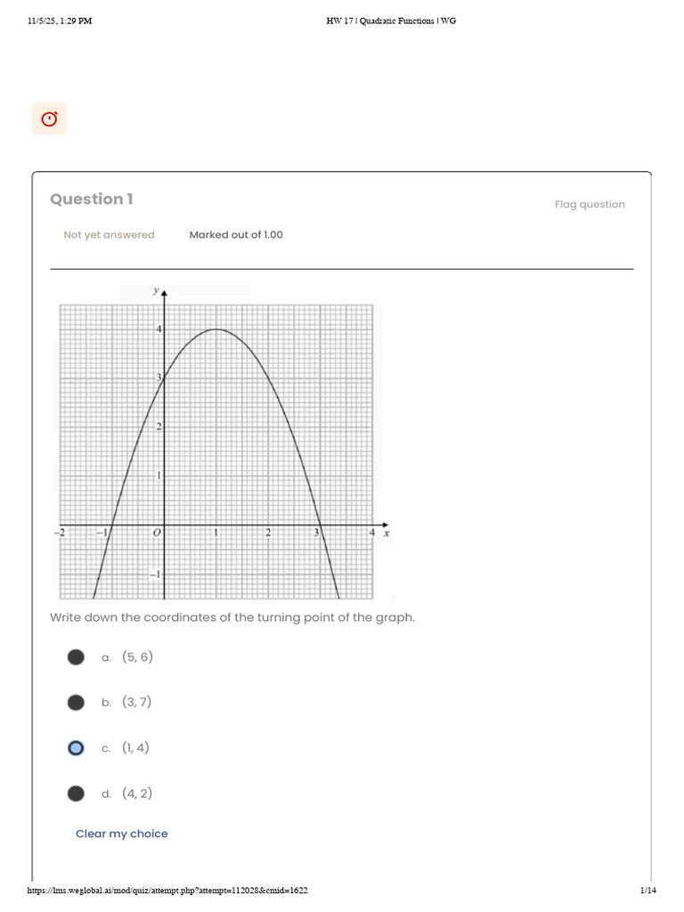 Quadratic Functions Homework Quiz | PDF | Quadratic Equation | Equations