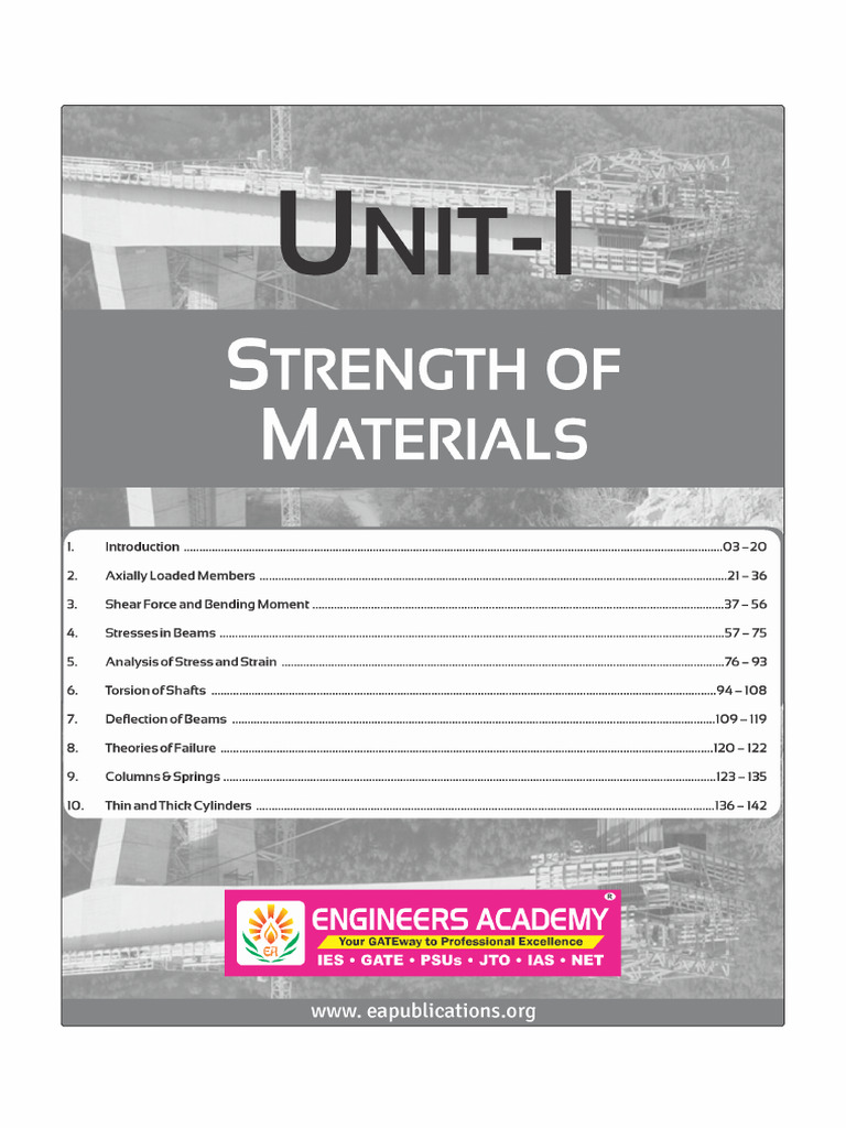 Unit - I Strength of Materials | PDF