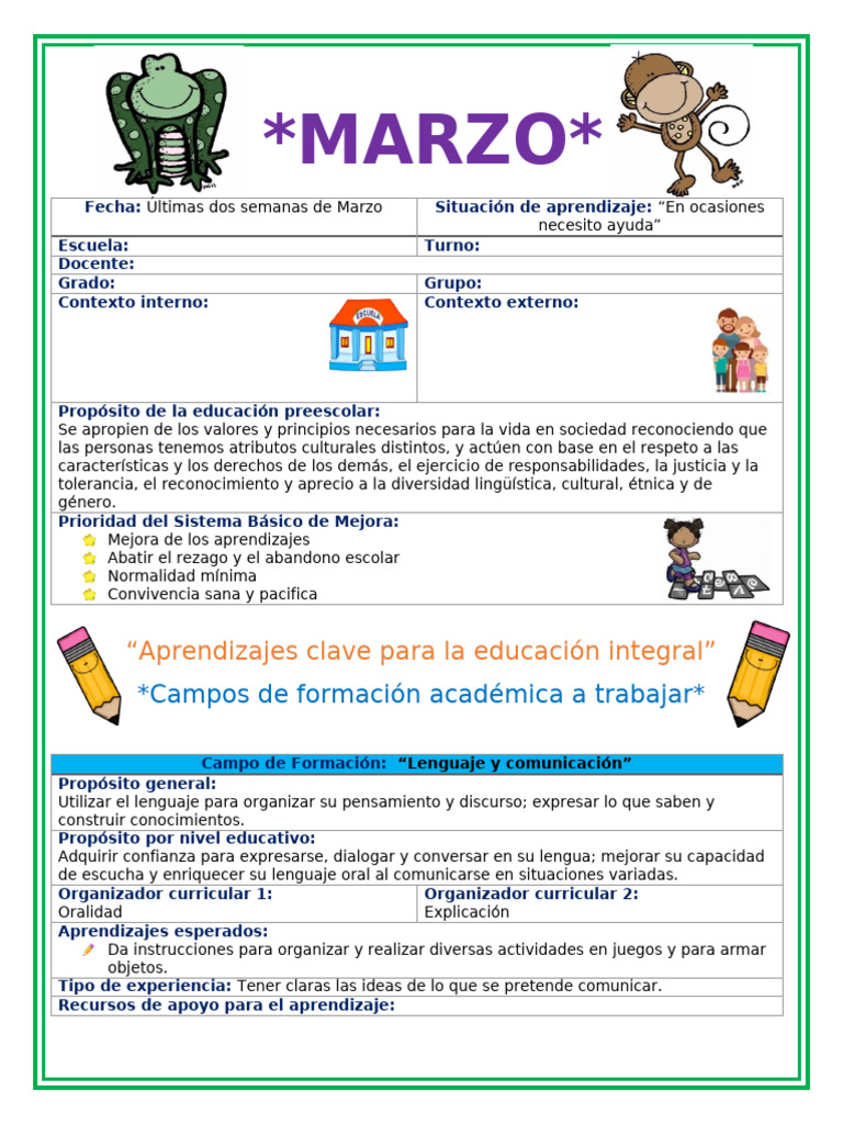 Aprendizajes Clave en Educación Preescolar | PDF | Aprendizaje ...