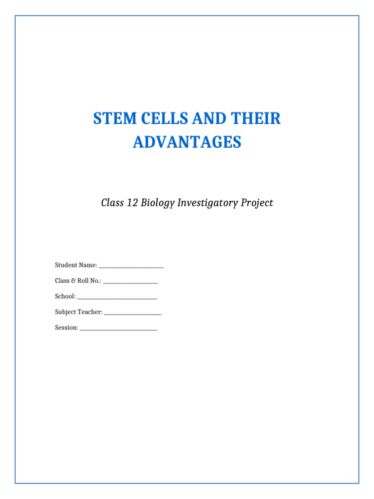 Advantages of Stem Cells in Medicine | PDF | Stem Cell | Life Sciences