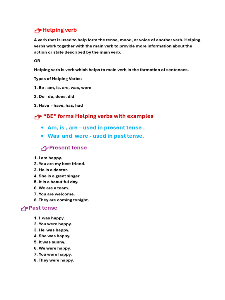 Helping Verb | PDF | Grammatical Tense | Verb