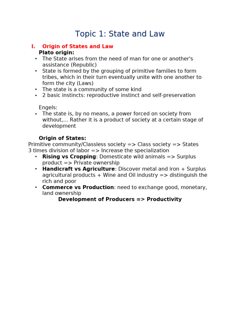 Topic 1 State and Law | PDF