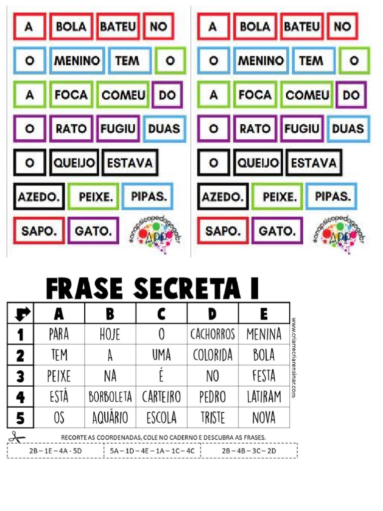 Atividade Formação de Frases | PDF
