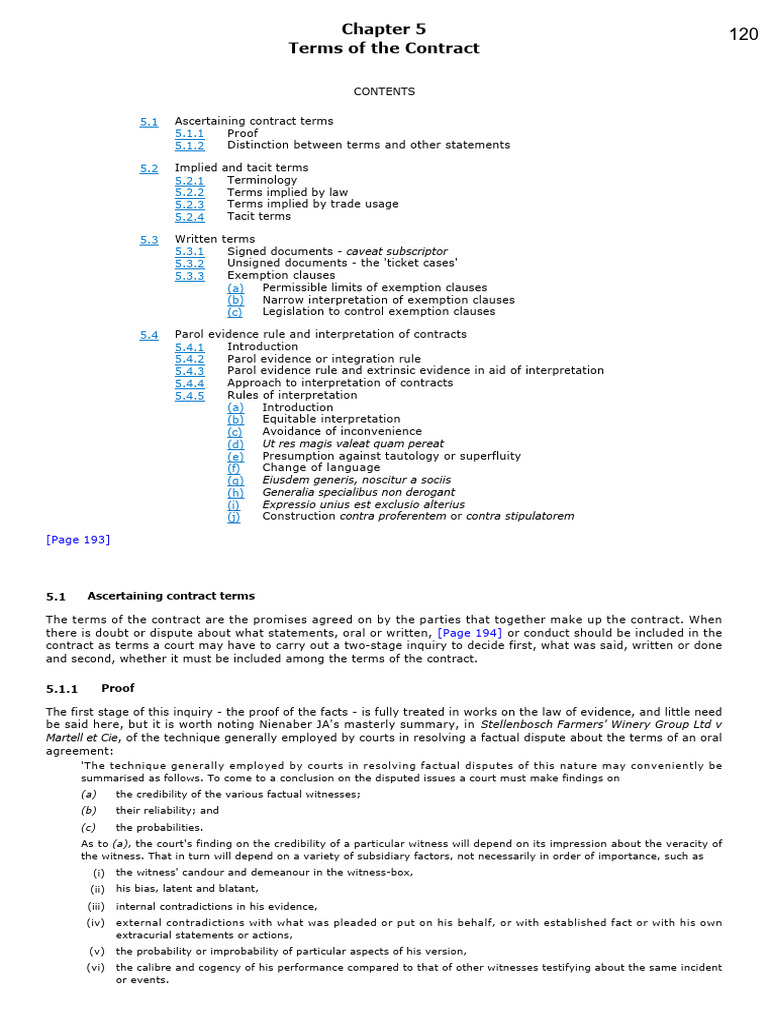 Contract Terms and Interpretation Guide | PDF | Contractual Term ...
