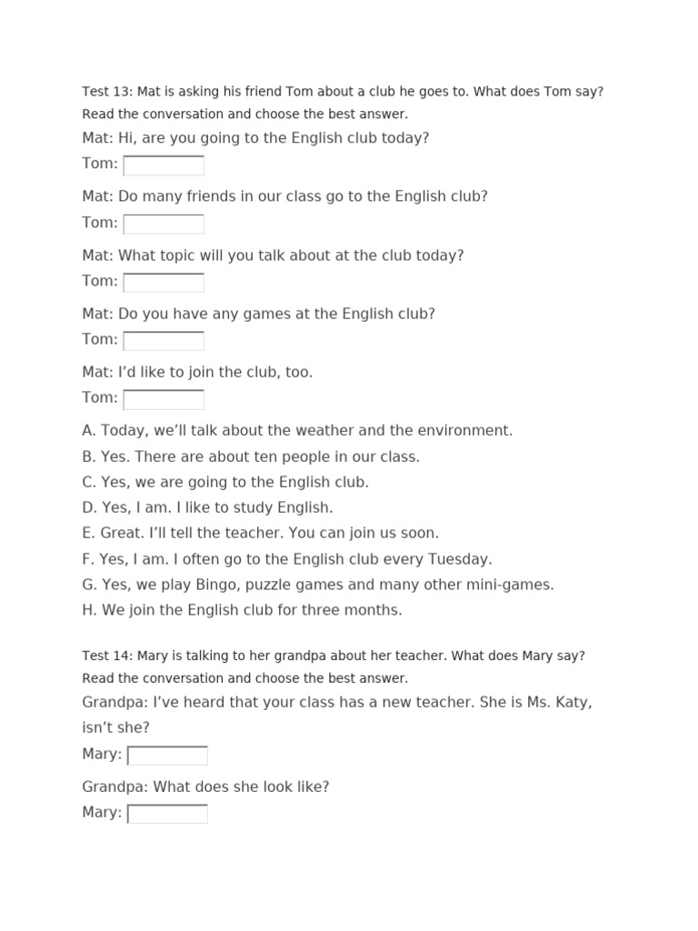 Flyers Part 2 Test 13-20 | PDF