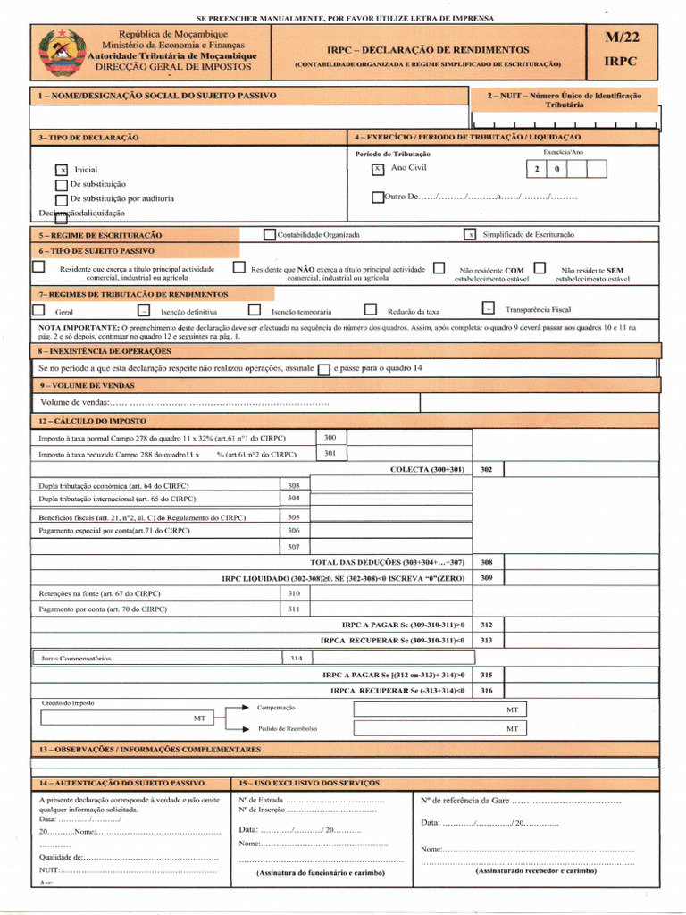 Modelo 22 | PDF