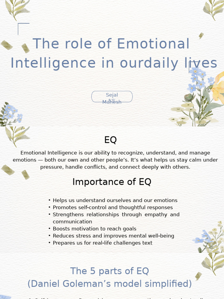 Understanding Emotional Intelligence in Life | PDF | Emotional ...