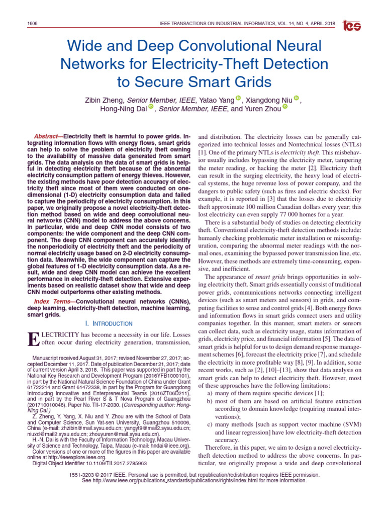 Electricity Theft Detection Using CNNs | PDF | Receiver Operating ...