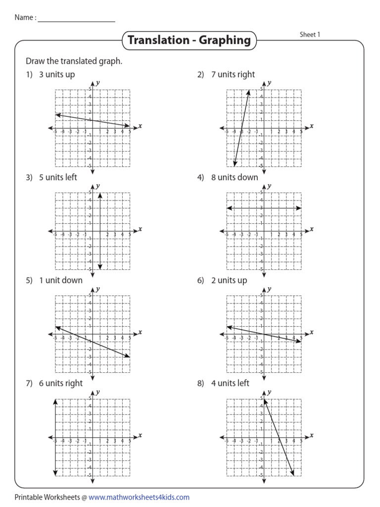 Graph Translation Worksheet | PDF