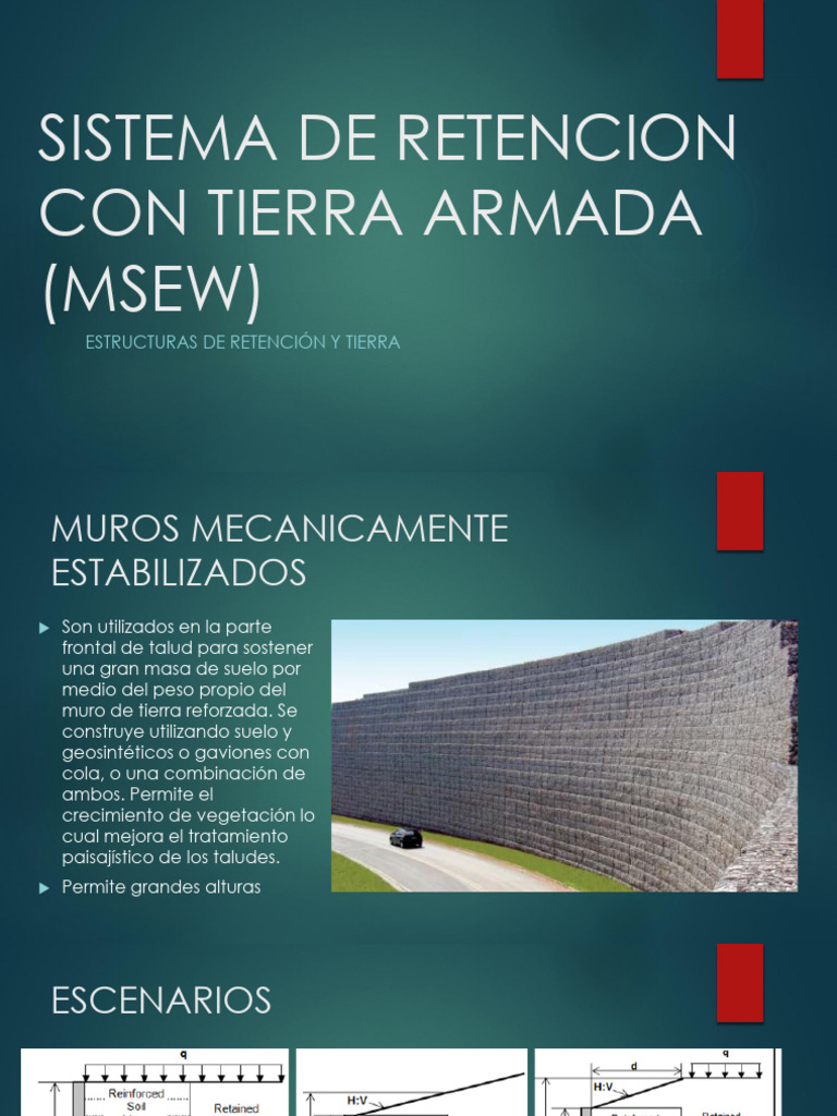 Muros Mecánicamente Estabilizados MSEW | PDF