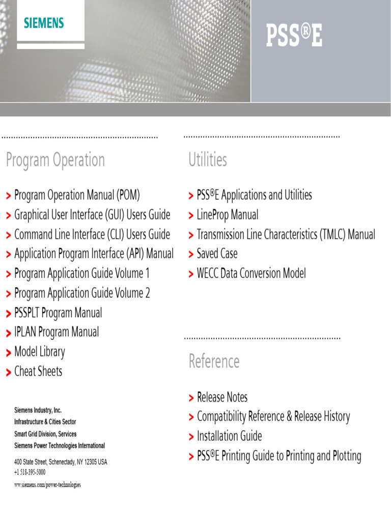 PSS®E Program Operation Manual | PDF