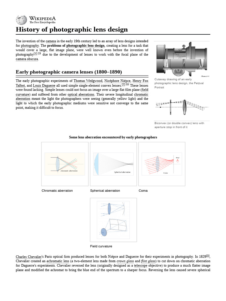 History of Photographic Lens Design | PDF | Camera Lens | Zoom Lens