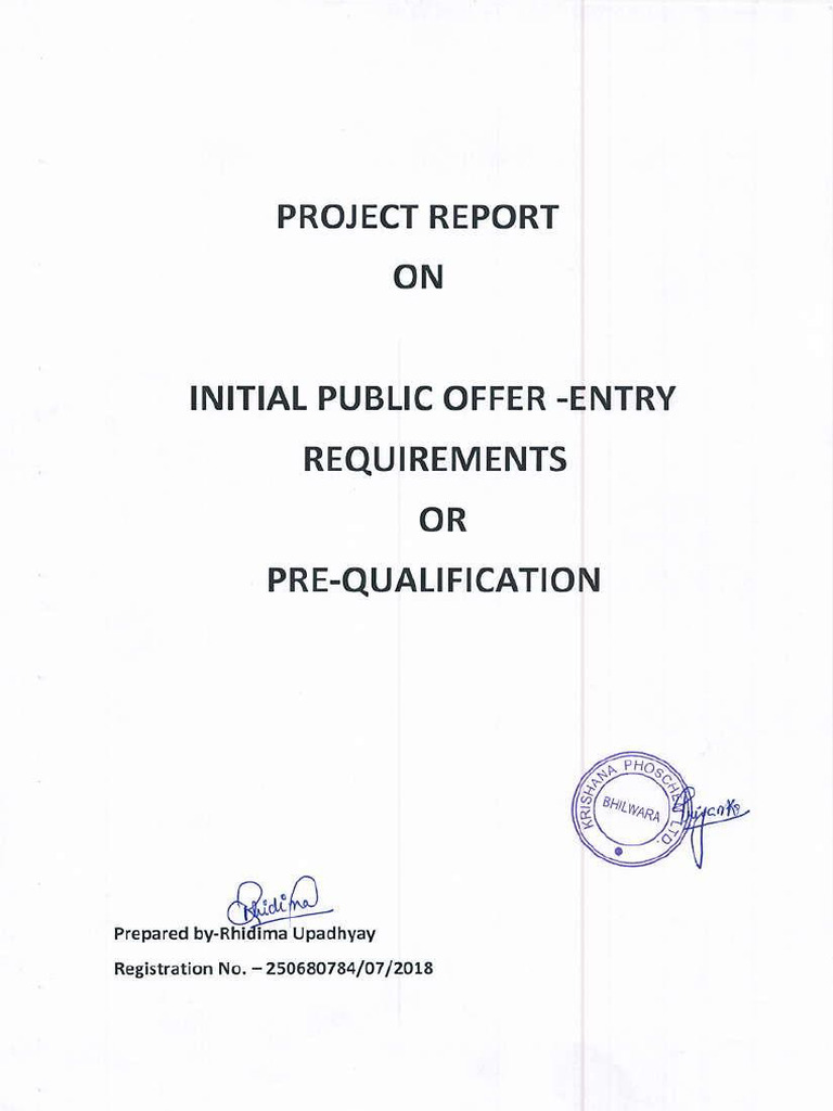 IPO Entry Requirements and Regulations | PDF | Initial Public Offering ...
