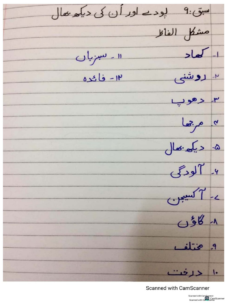Grade 5 Urdu Notes(1)(2) I Don’t Think It’s Possible to Use a Word That ...