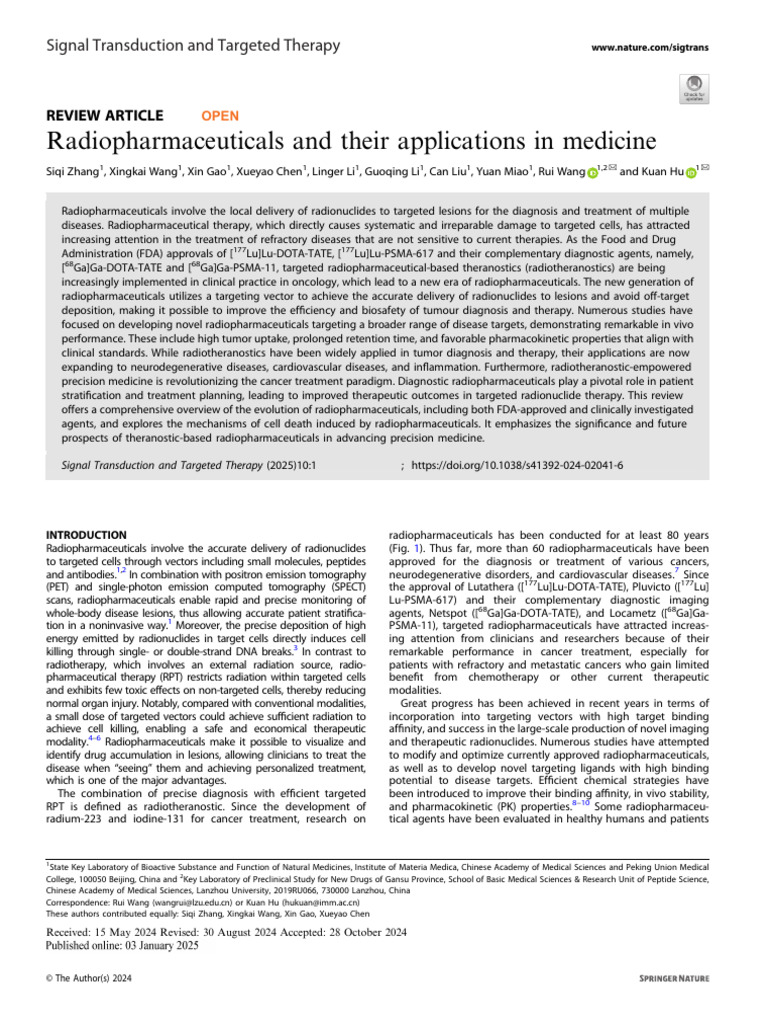 Radiopharmaceuticals and Their Applications in Medicine | PDF | Nuclear ...