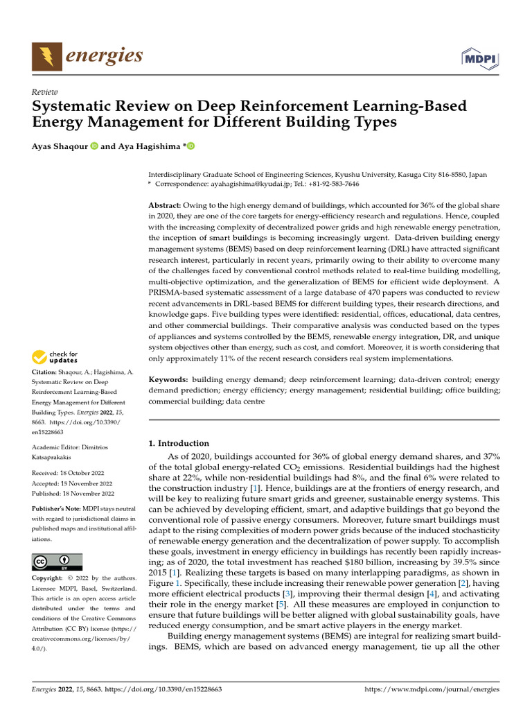 Deep Reinforcement Learning in Energy Management | PDF | Energy ...