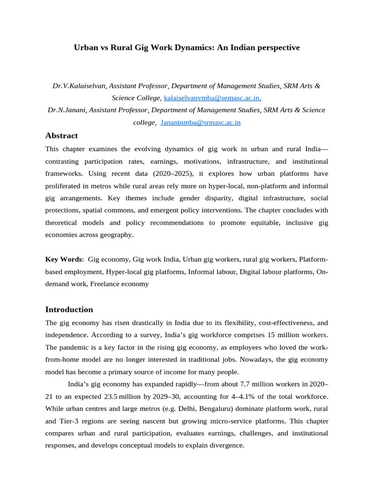 Introduction Gig | PDF | Cost Of Living | Employment