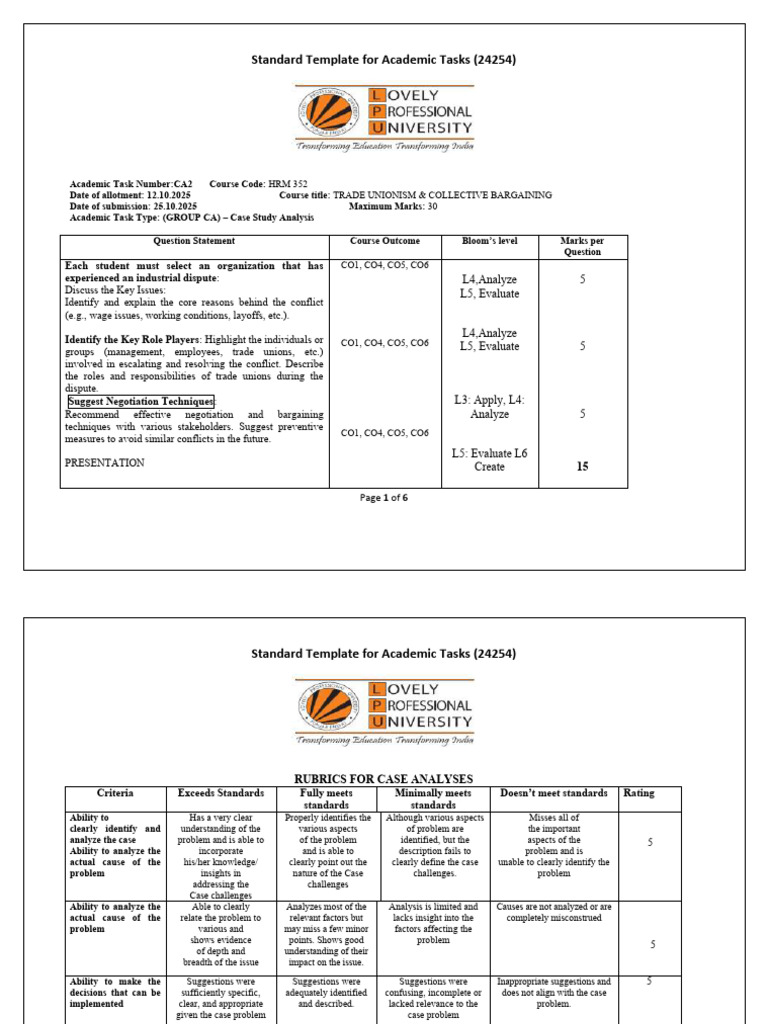A1240385023 - 29865 - 12 - 2025 - HRM 352 Ca 2 | PDF | Negotiation ...