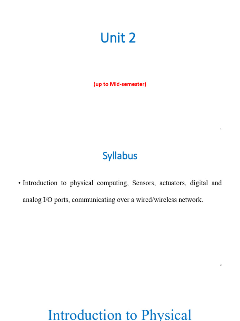 Introduction to Physical Computing | PDF | Sensor | Microcontroller