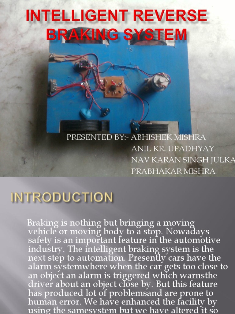 Intelligent Reverse Braking System Pdf Brake Sensor