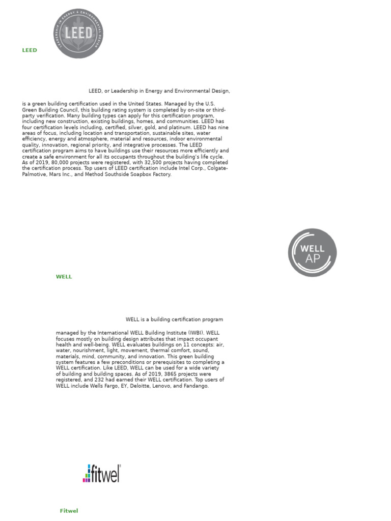 Green Building Certification Overview | PDF | Green Building ...
