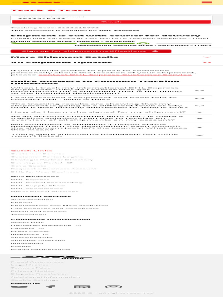 DHL USA Shipment Tracking Guide | PDF | Courier | Business