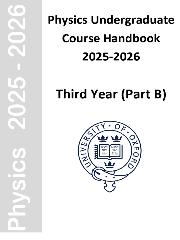 Physics Third Year Handbook 2025-2026 | PDF | Physics | Mechanics