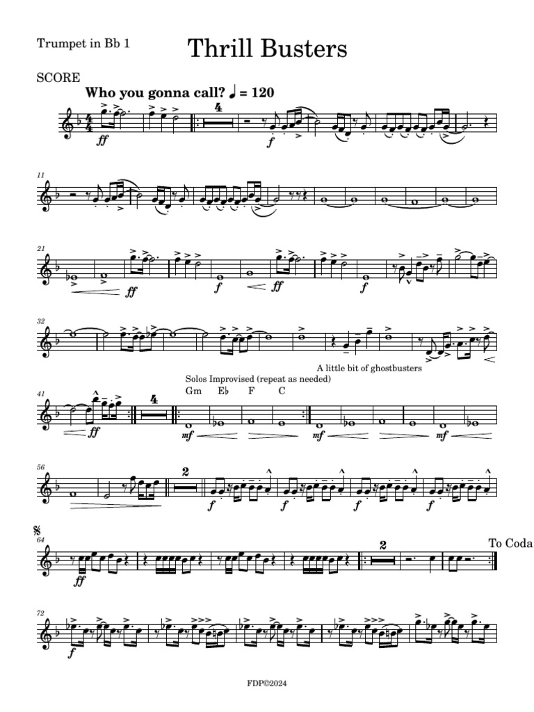 Thrill Busters Trumpet Score | PDF