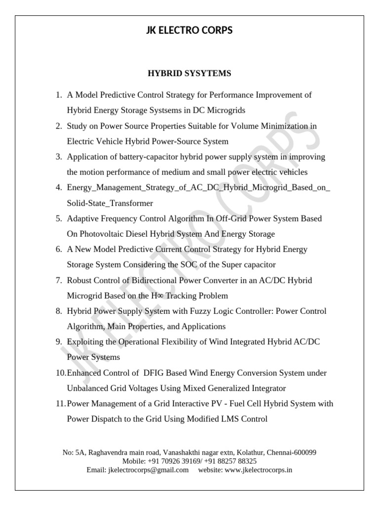 Hybrid Energy Systems Research Overview | PDF | Photovoltaic System ...