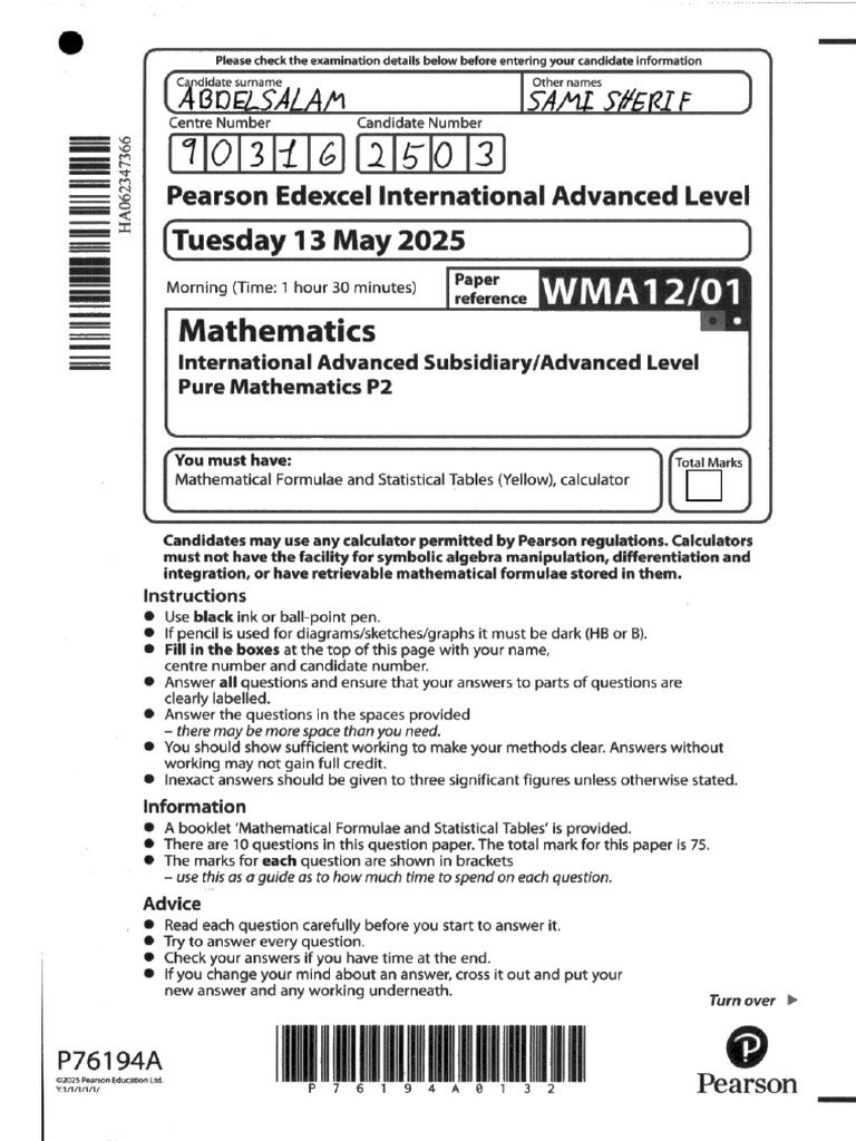 2503 Math 2 | PDF