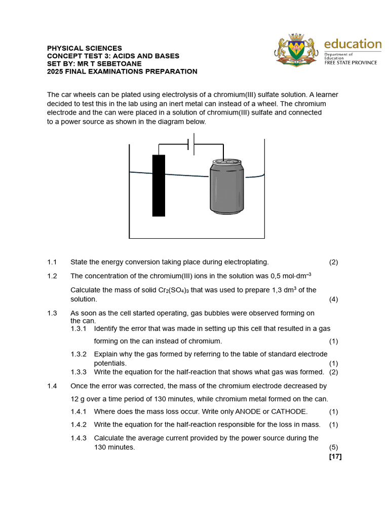 Acids and Bases Concept Test Guide | PDF