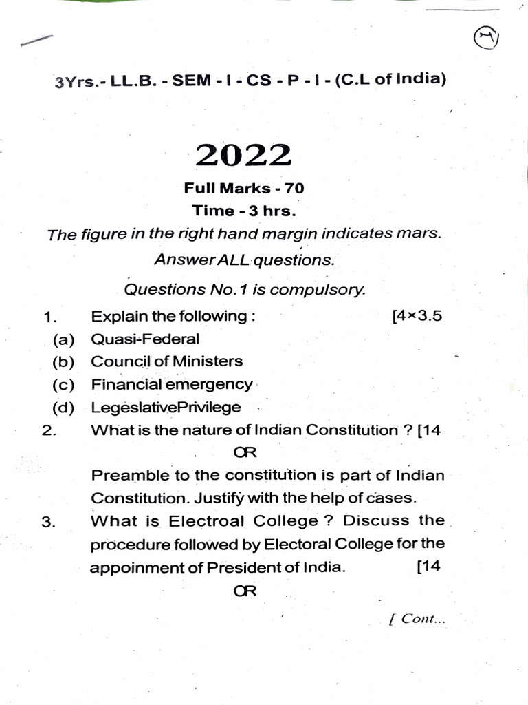 1st Sem LLB 2022 | PDF
