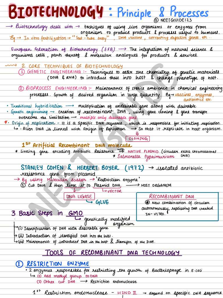 Class 12 Biotechnology | PDF