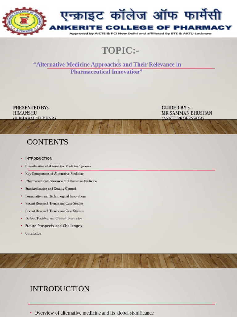 Alternative Medicine in Pharma Innovation | PDF | Alternative Medicine ...