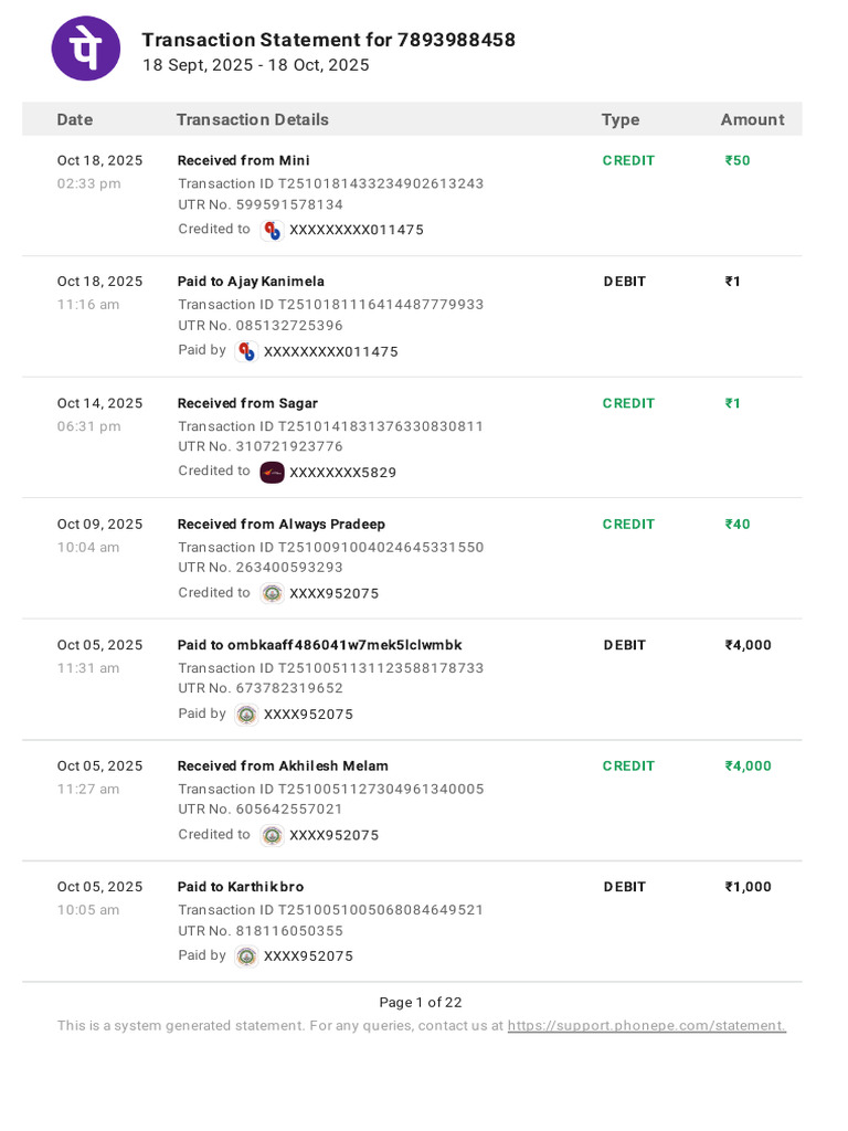 Transaction Statement Summary 2025 | PDF | Debits And Credits | Debit Card
