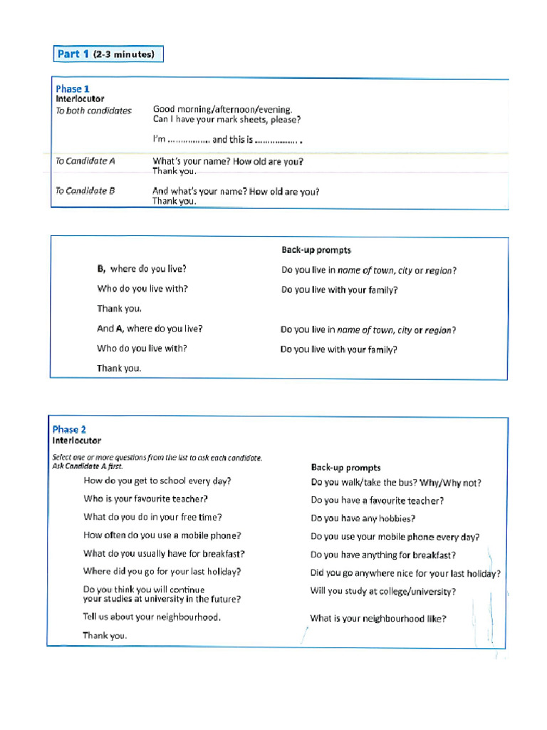 Speaking Practice 2 | PDF