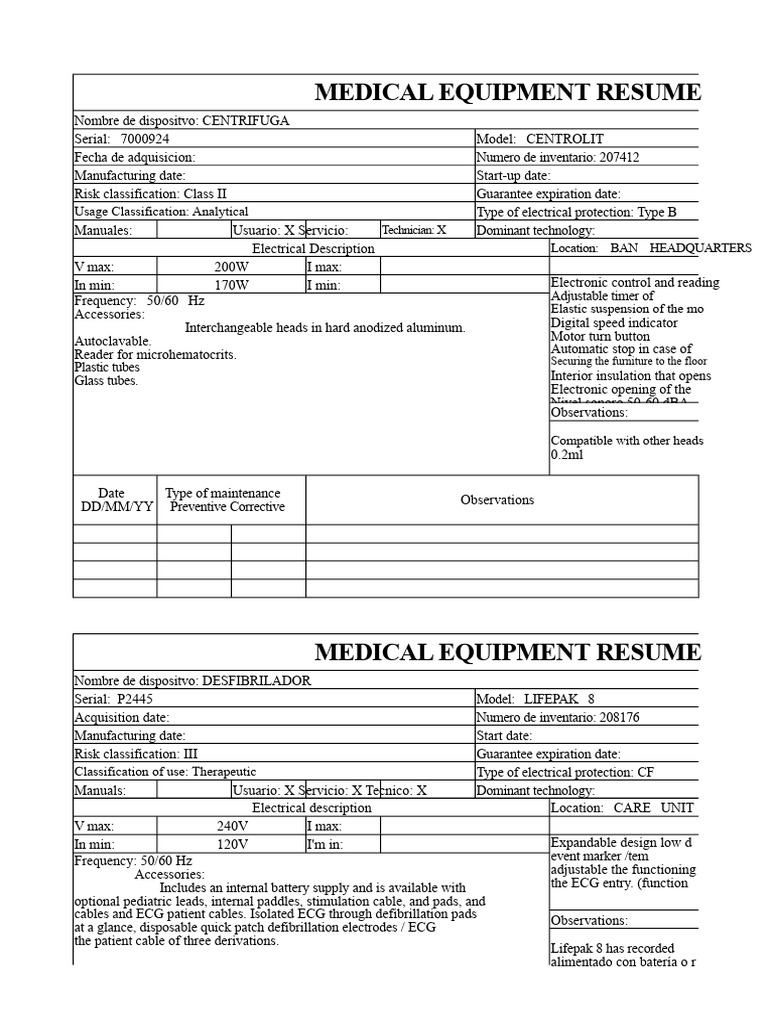 Medical Equipment Format | PDF | Medical Device | Electrocardiography