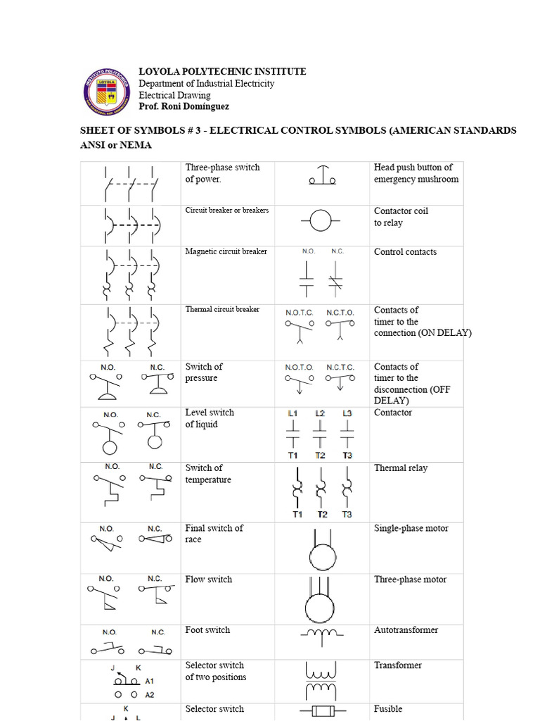 Sheet 3 - American Electrical Control Symbols PDF | PDF