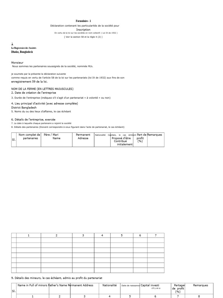 Formulaire RJSC - I | PDF