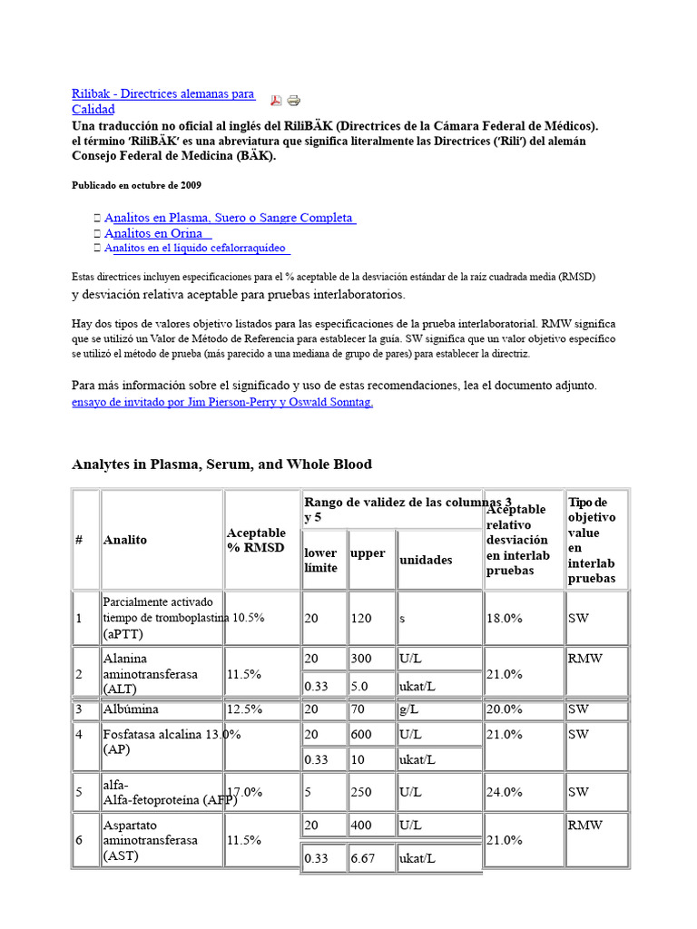 Directrices RiliBÄK para Calidad en Laboratorios | PDF | Laboratorios ...