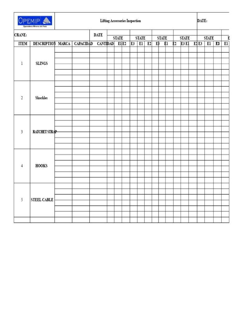 Lift Inspection Format | PDF