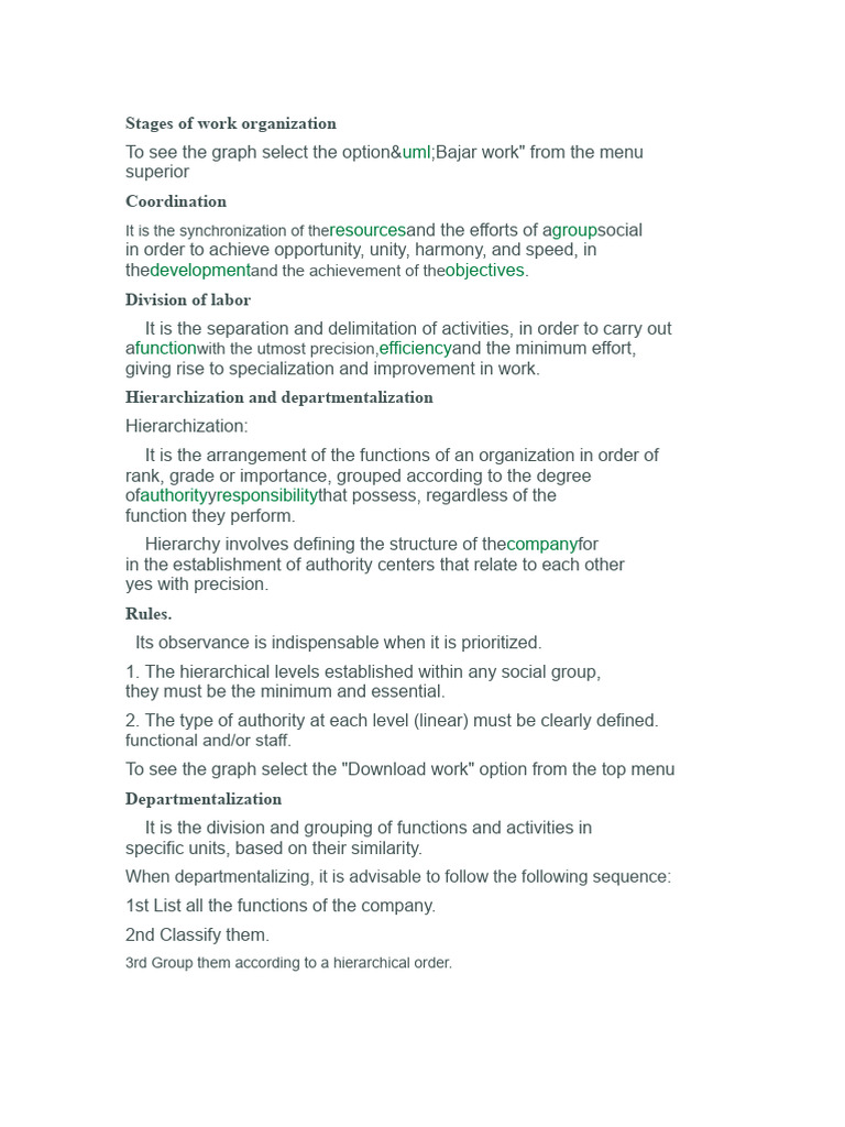 Work Organization Stages Explained | PDF | Business