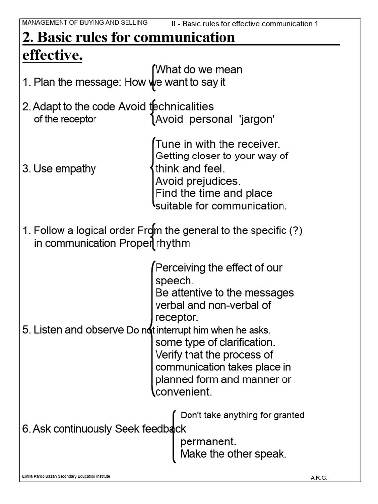 2 Basic Rules For Communication | PDF | Communication | Nonverbal ...