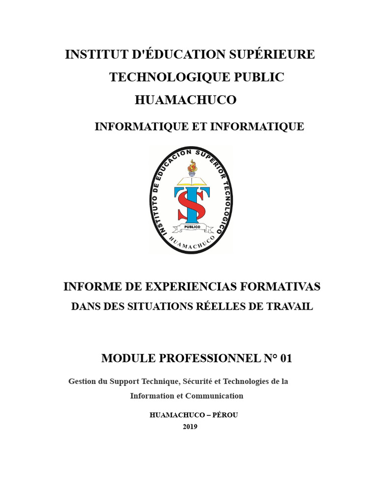 Rapport de Stage en Informatique 2019 | PDF | Informatique | Gestion ...