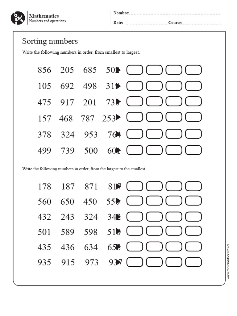 Sorting Numbers PDF | PDF