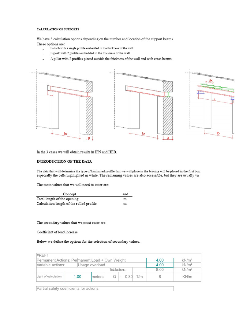 Support Calculation for Rolled Profiles | PDF | Beam (Structure) | Bending
