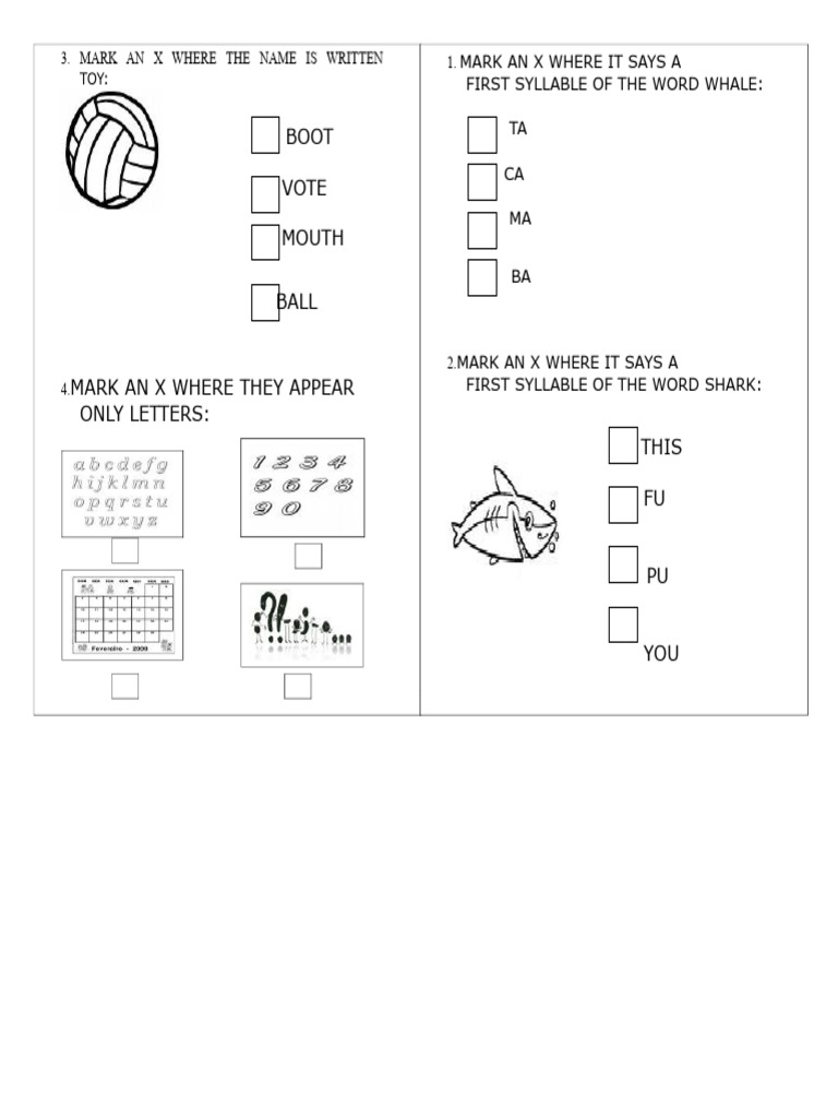 Educational Marking Exercises for Kids | PDF